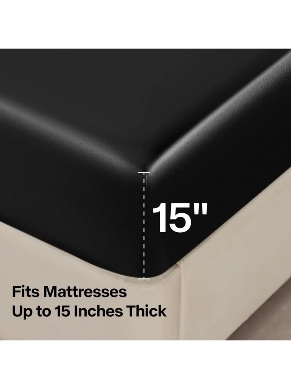 Luxury Black Satin King Size Sheet Set - Soft, Silky, Deep Pocket, 4 Pieces